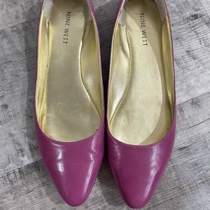 Nine West pink leather flats